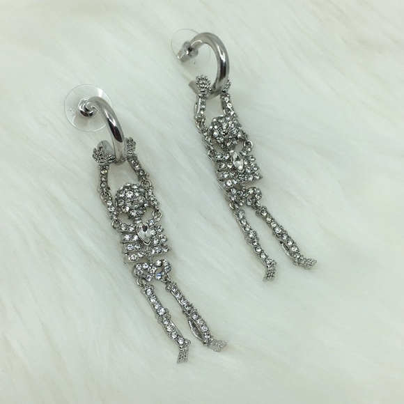 BaubleBar Jewelry - Sugarfix by Baublebar Skeleton Rhinestone Earrings NEW Drop Dead Hottie Gothic